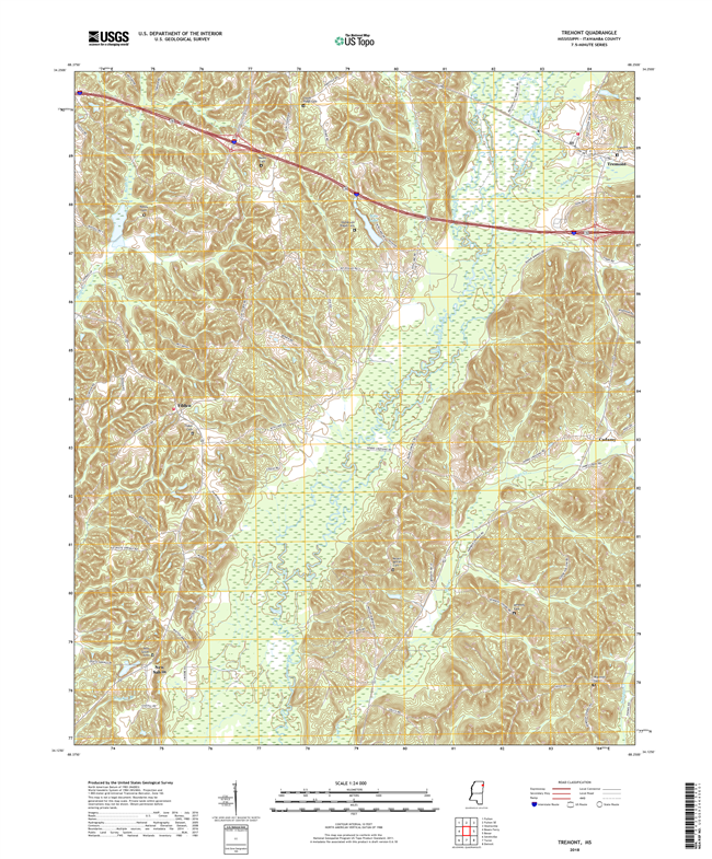 Tremont Mississippi - 24k Topo Map