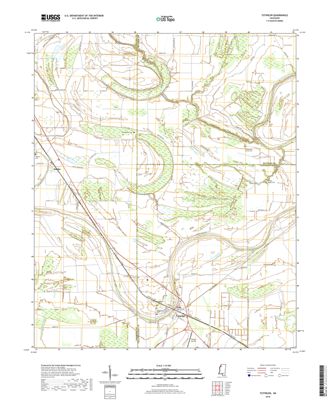 Tutwiler Mississippi - 24k Topo Map