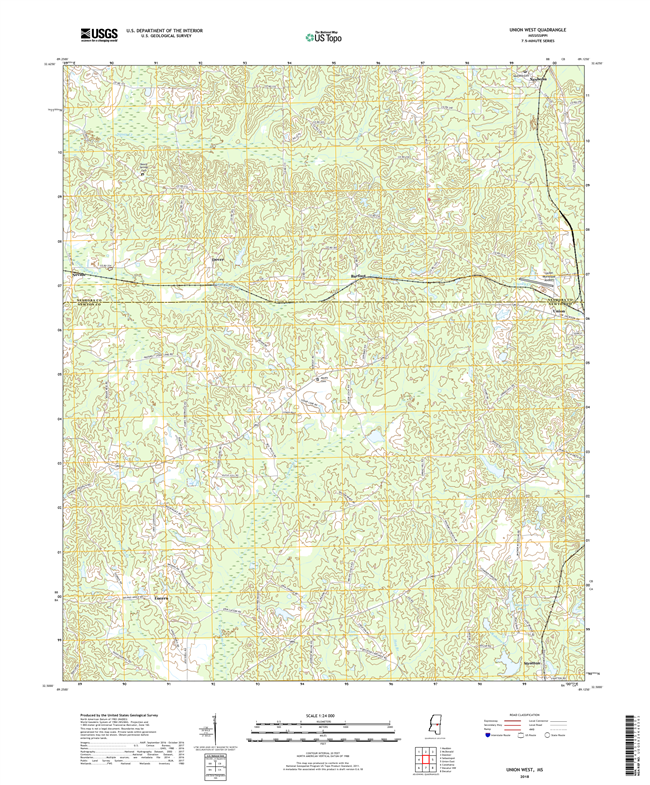 Union West Mississippi - 24k Topo Map
