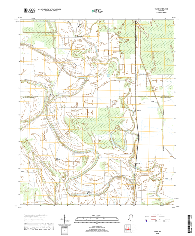 Vance Mississippi - 24k Topo Map