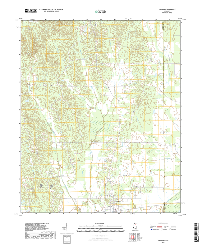 Vardaman Mississippi - 24k Topo Map