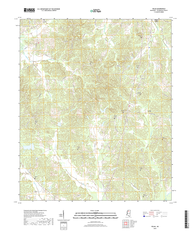 Velma Mississippi - 24k Topo Map