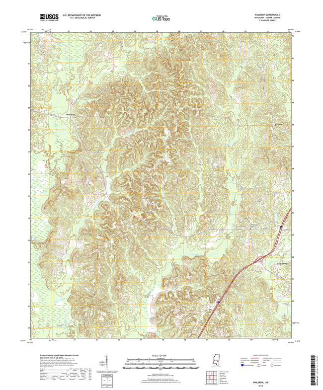 Waldrup Mississippi - 24k Topo Map