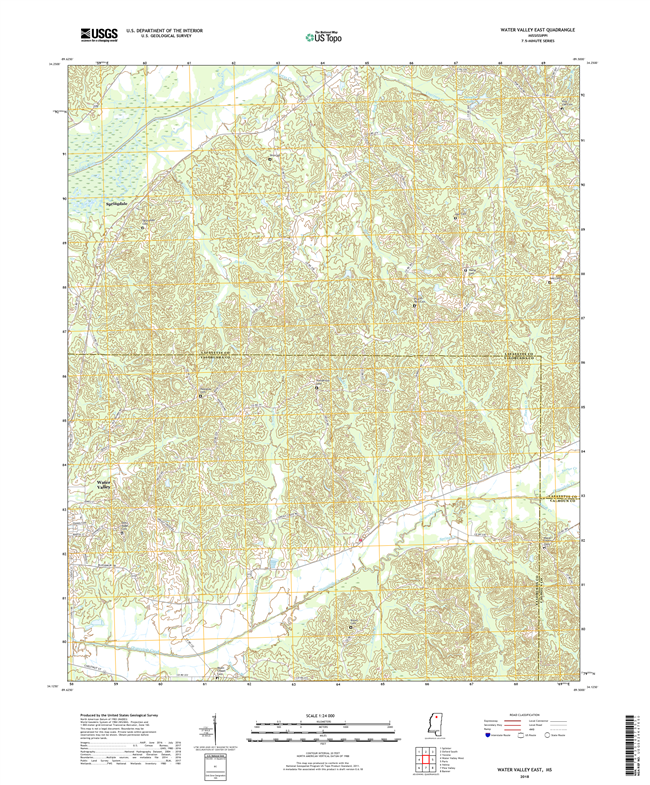 Water Valley East Mississippi - 24k Topo Map