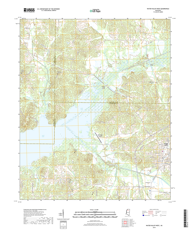 Water Valley West Mississippi - 24k Topo Map