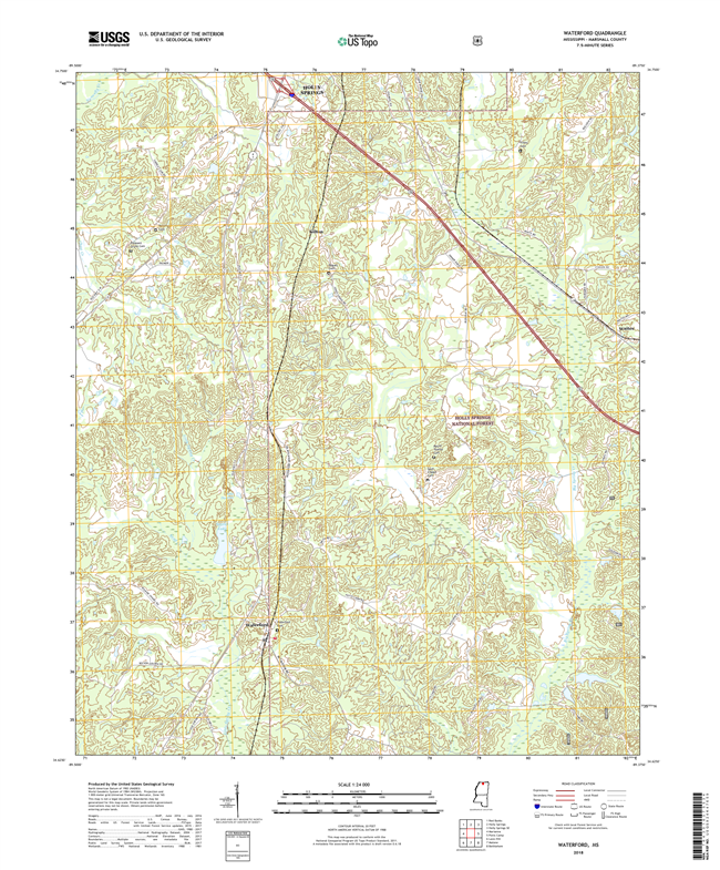 Waterford Mississippi - 24k Topo Map