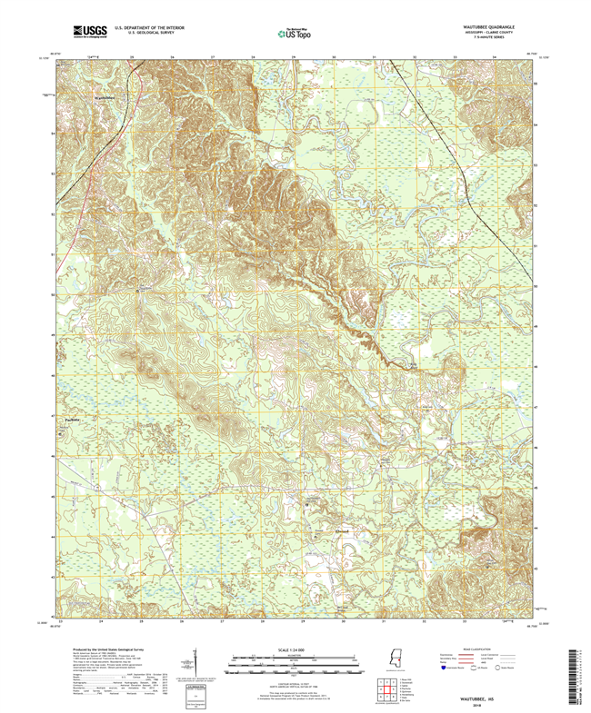 Wautubbee Mississippi - 24k Topo Map