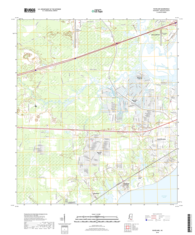 Waveland Mississippi - 24k Topo Map