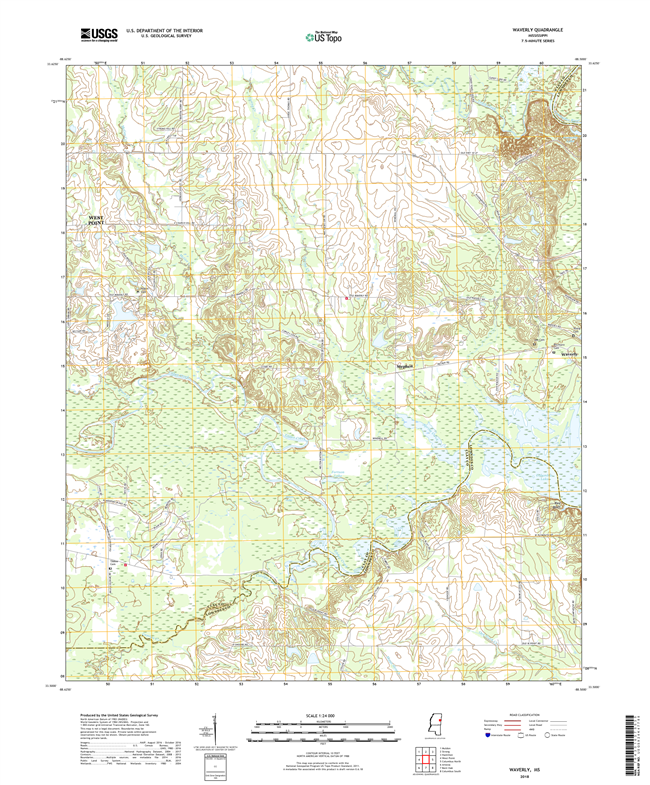 Waverly Mississippi - 24k Topo Map