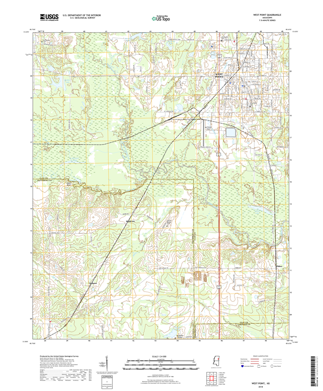 West Point Mississippi - 24k Topo Map