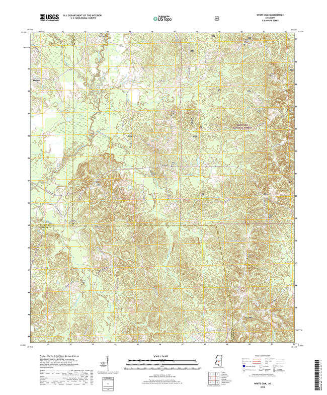 White Oak Mississippi - 24k Topo Map