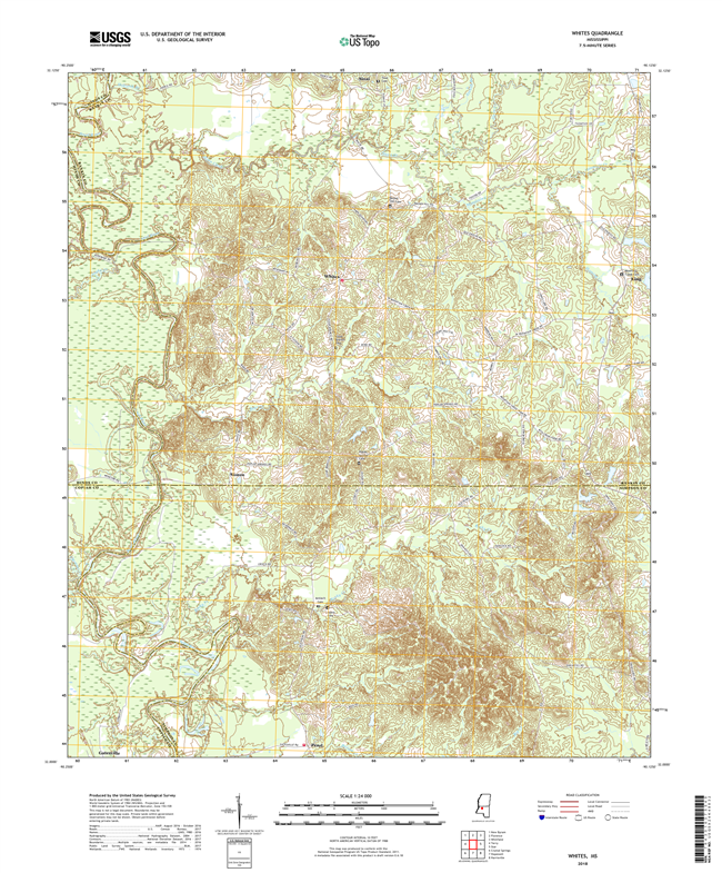 Whites Mississippi - 24k Topo Map