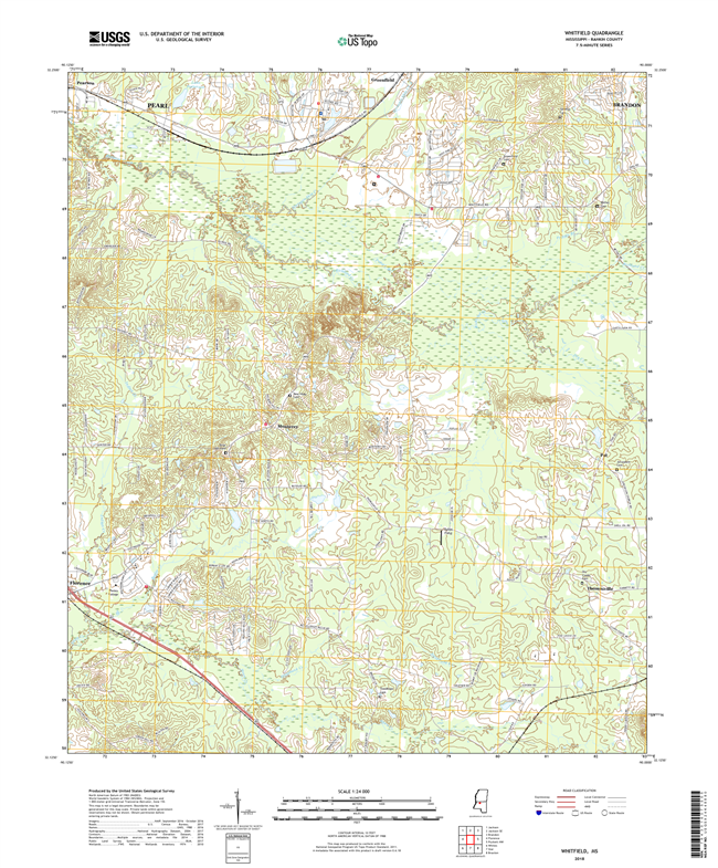 Whitfield Mississippi - 24k Topo Map