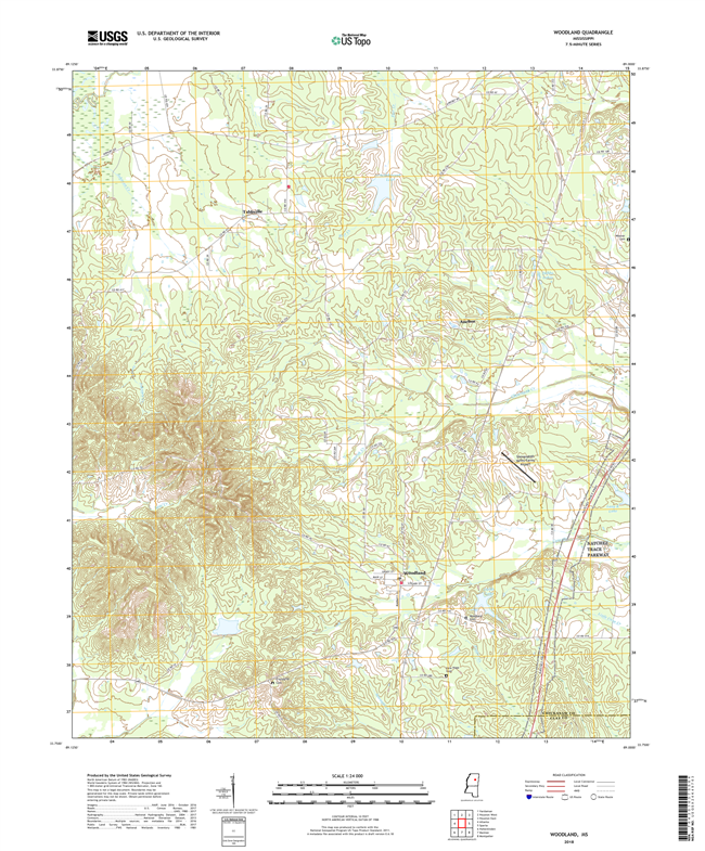 Woodland Mississippi - 24k Topo Map