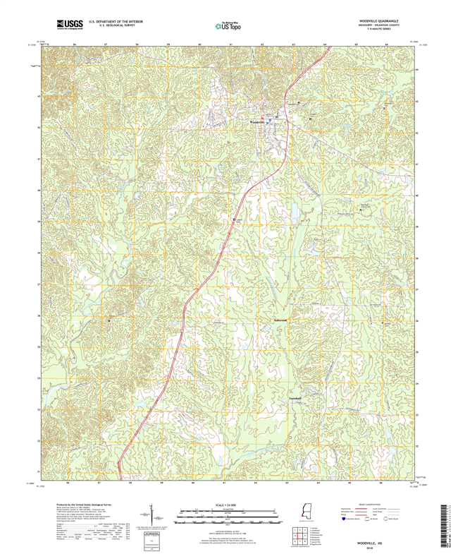 Woodville Mississippi - 24k Topo Map