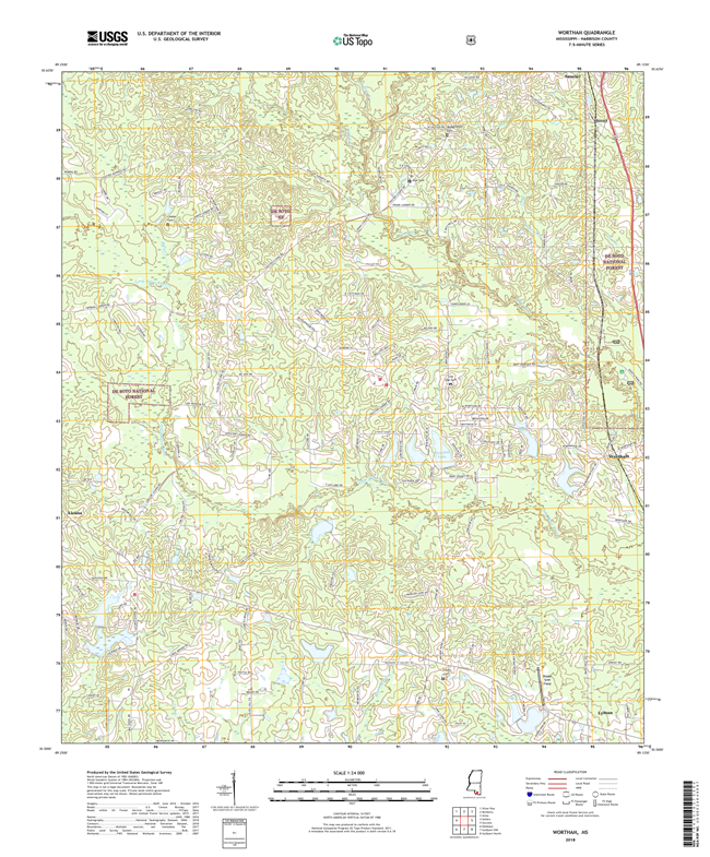 Wortham Mississippi - 24k Topo Map