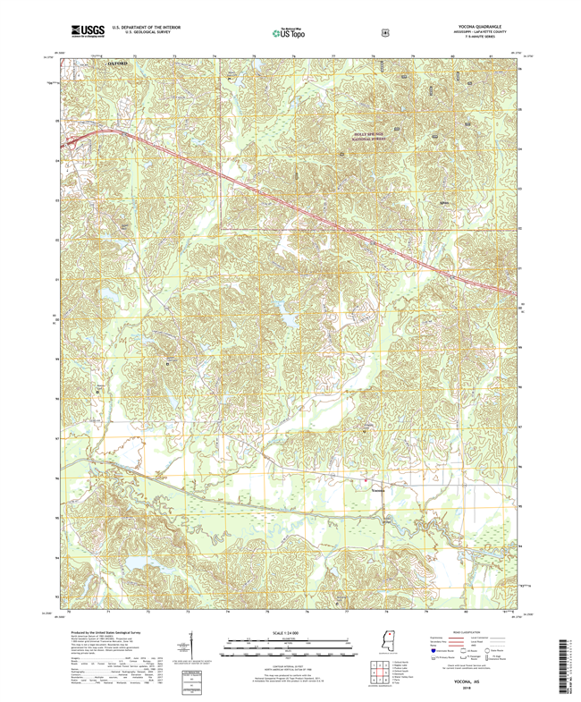 Yocona Mississippi - 24k Topo Map