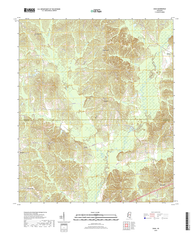 Zama Mississippi - 24k Topo Map