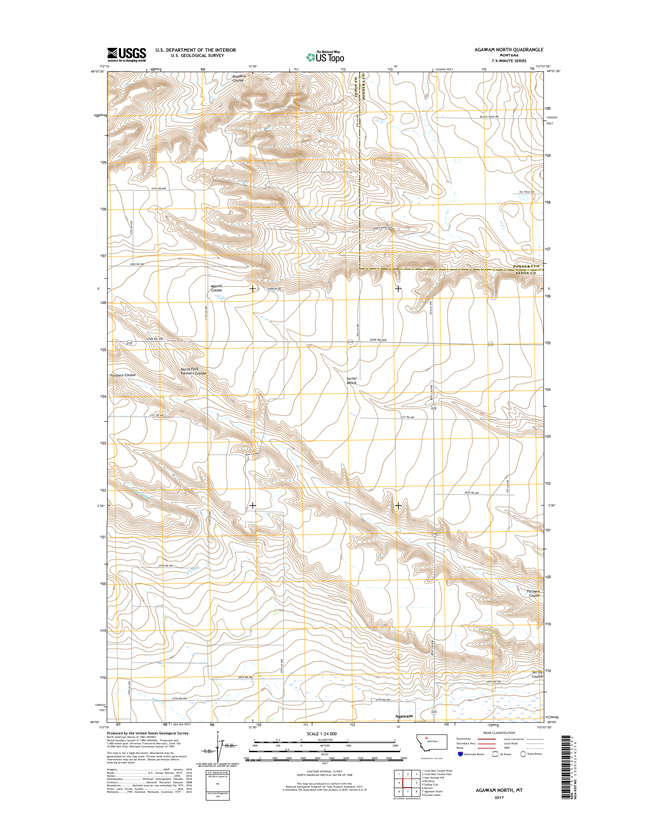 Agawam North Montana - 24k Topo Map
