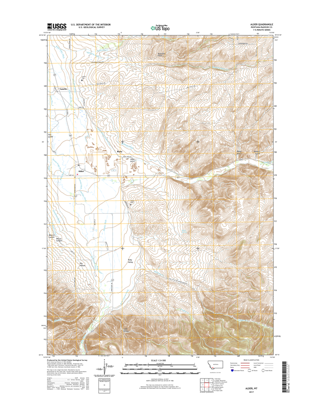 Alder Montana - 24k Topo Map