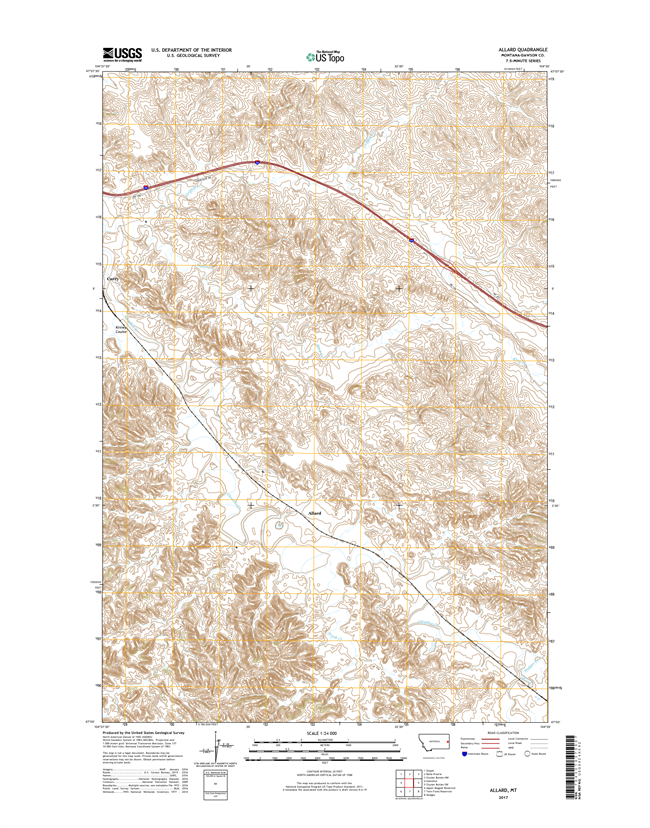 Allard Montana - 24k Topo Map
