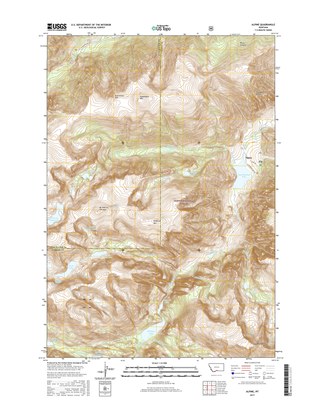 Alpine Montana - 24k Topo Map