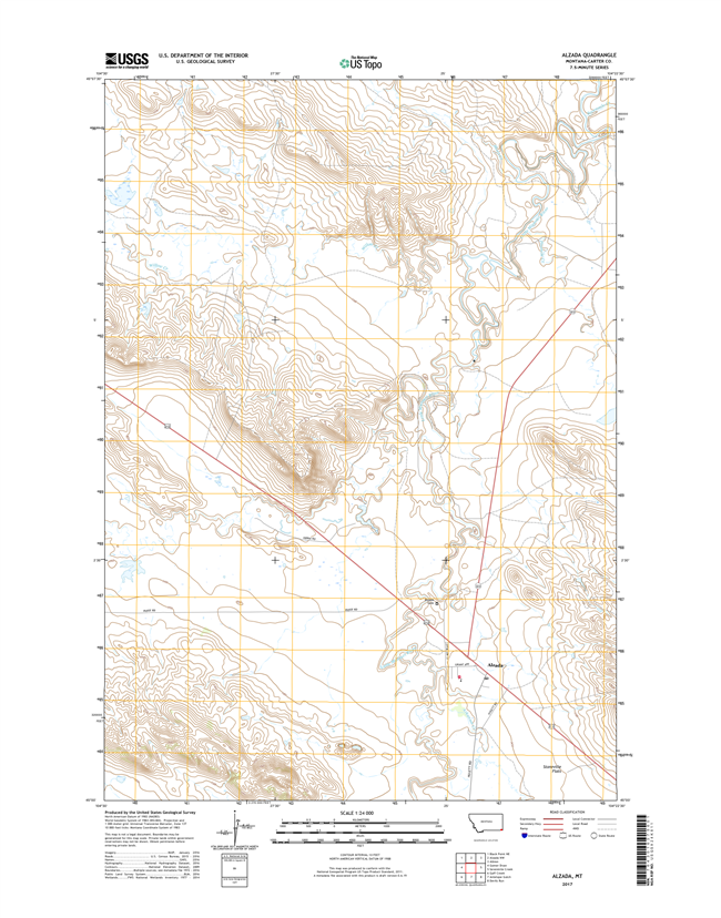 Alzada Montana - 24k Topo Map