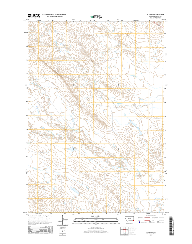Alzada NW Montana - 24k Topo Map