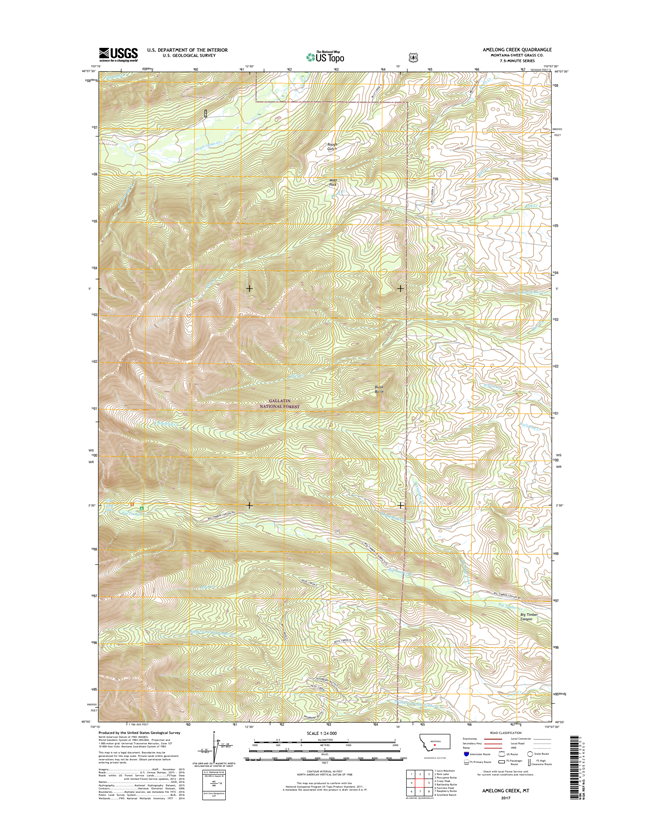 Amelong Creek Montana - 24k Topo Map