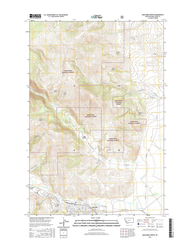 Anaconda North Montana - 24k Topo Map