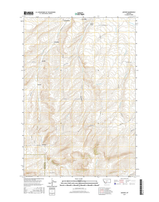 Anceney Montana - 24k Topo Map