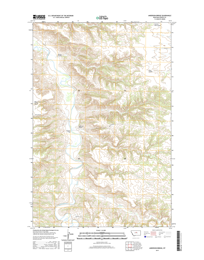 Anderson Bridge Montana - 24k Topo Map