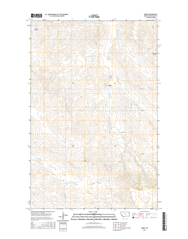 Andes Montana - 24k Topo Map