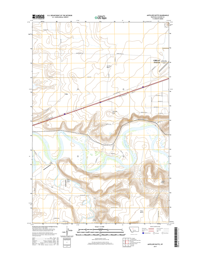Antelope Butte Montana - 24k Topo Map