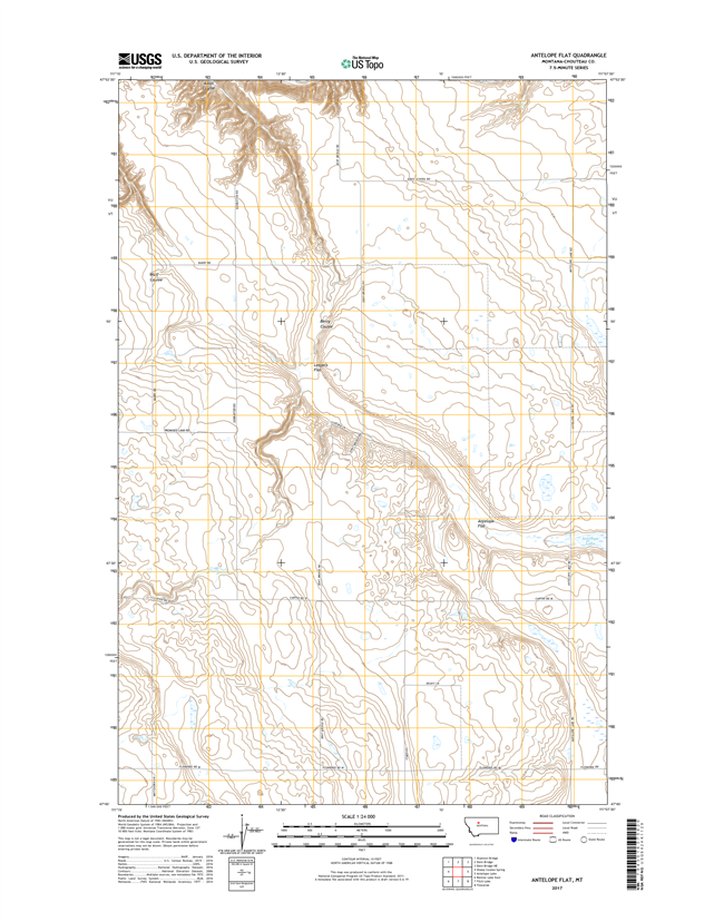 Antelope Flat Montana - 24k Topo Map