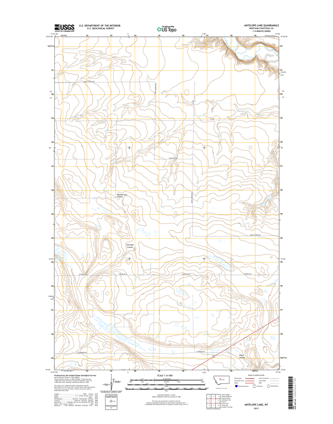 Antelope Lake Montana - 24k Topo Map