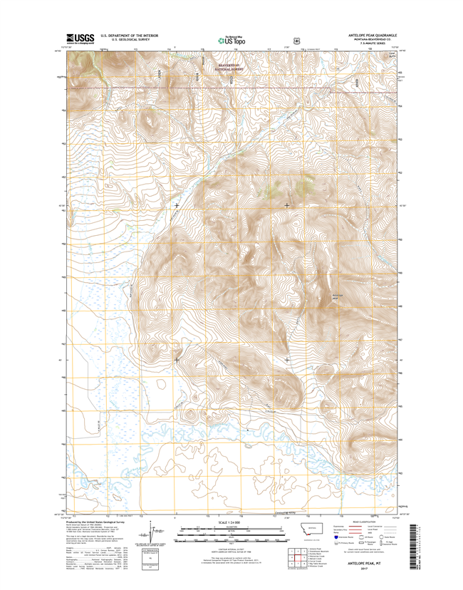 Antelope Peak Montana - 24k Topo Map