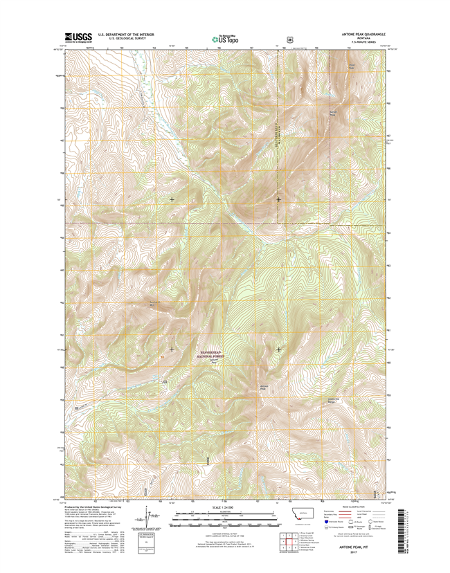 Antone Peak Montana - 24k Topo Map