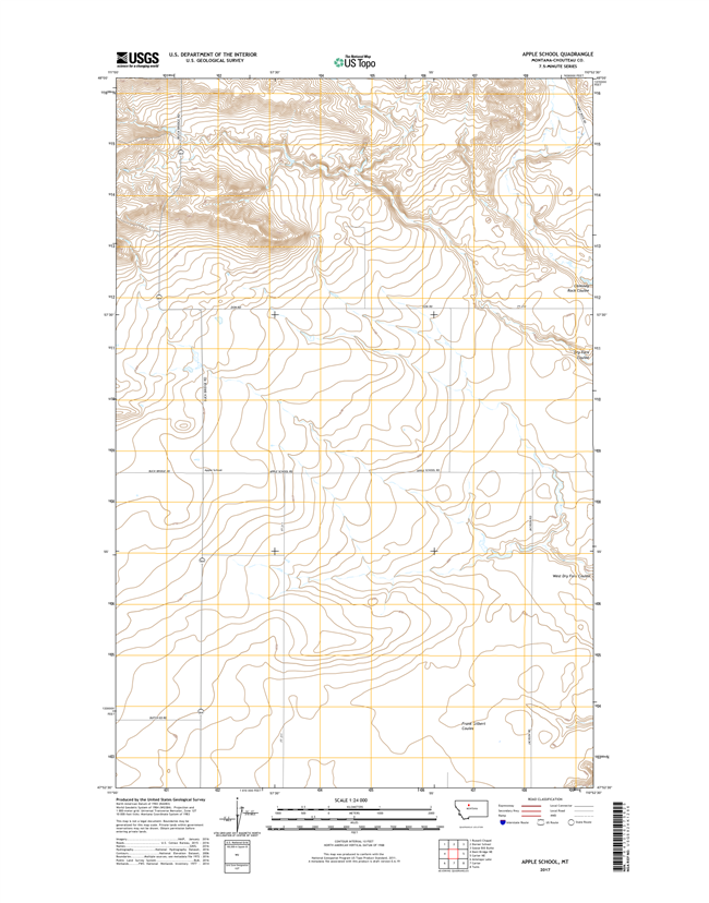 Apple School Montana - 24k Topo Map