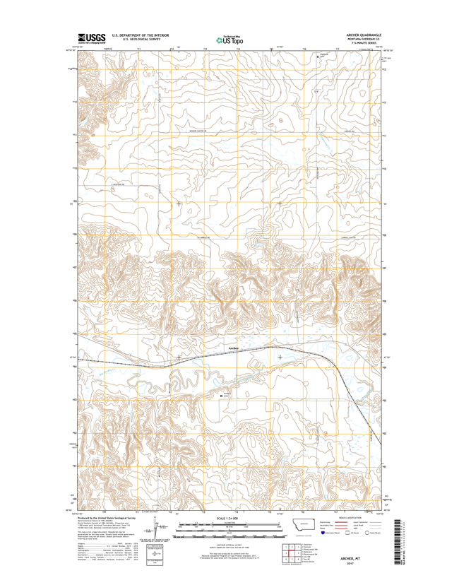 Archer Montana - 24k Topo Map