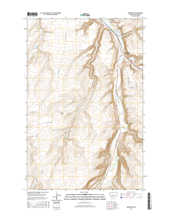 Armington Montana - 24k Topo Map