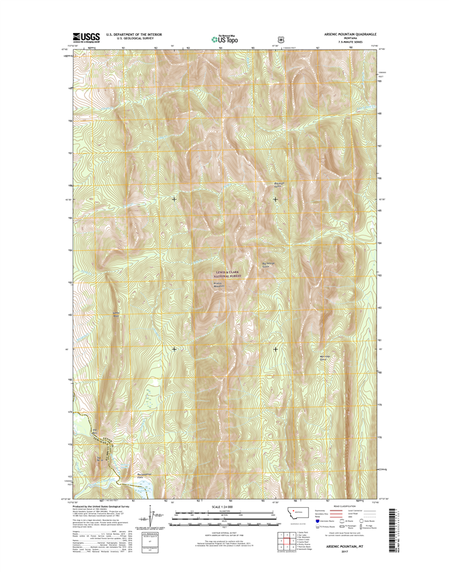 Arsenic Mountain Montana - 24k Topo Map