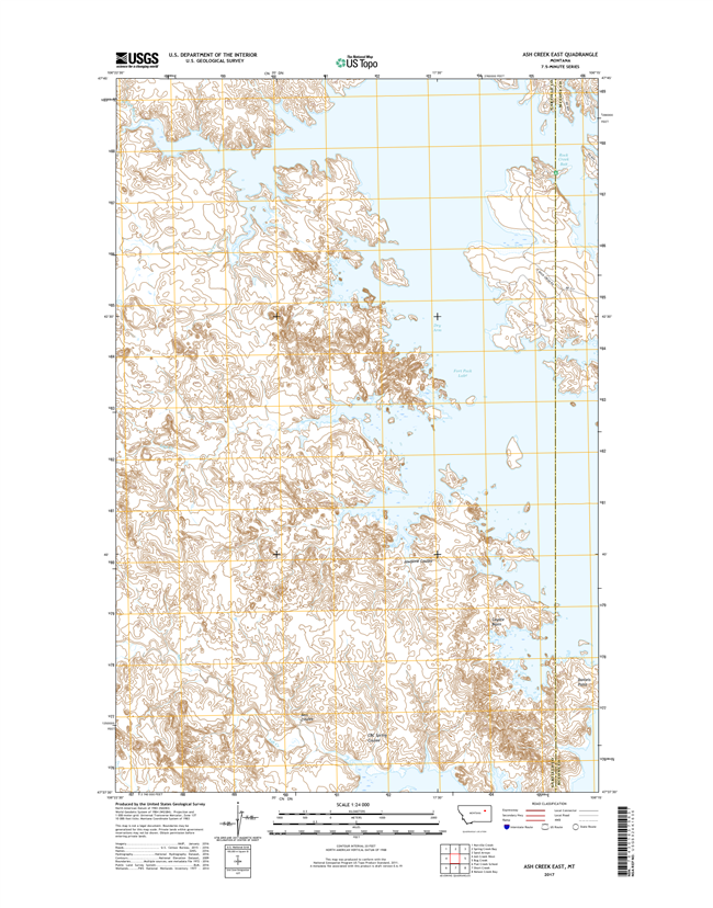 Ash Creek East Montana - 24k Topo Map