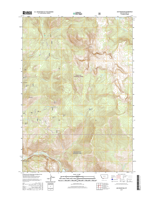 Ash Mountain Montana - 24k Topo Map