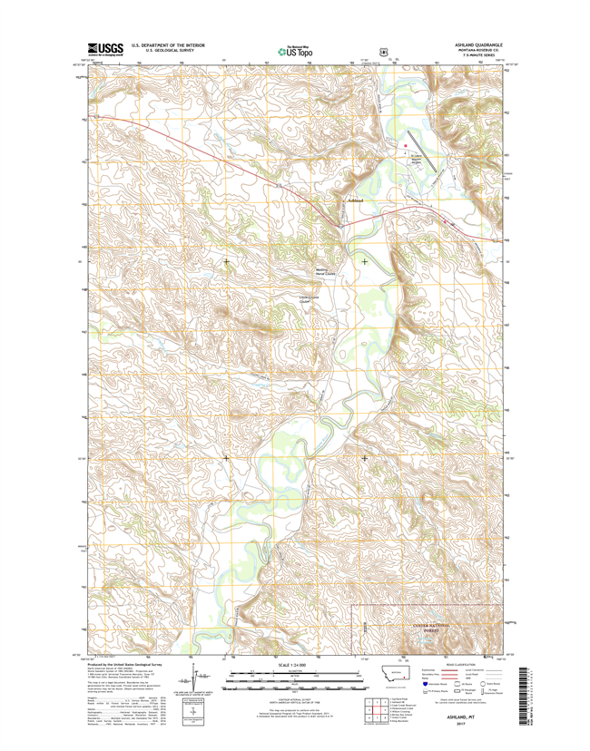 Ashland Montana - 24k Topo Map