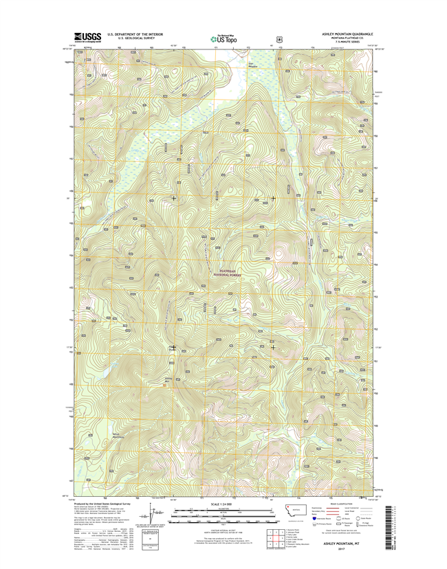 Ashley Mountain Montana - 24k Topo Map