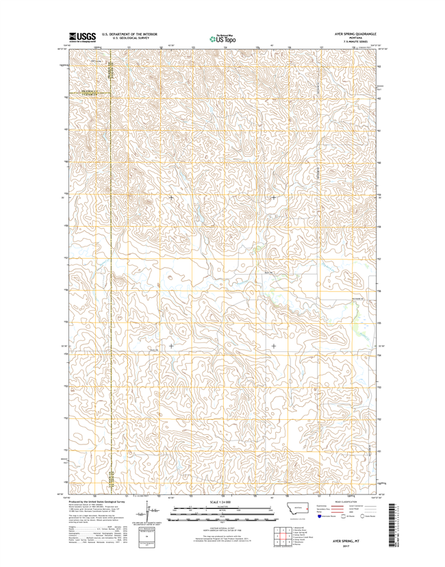 Ayer Spring Montana - 24k Topo Map