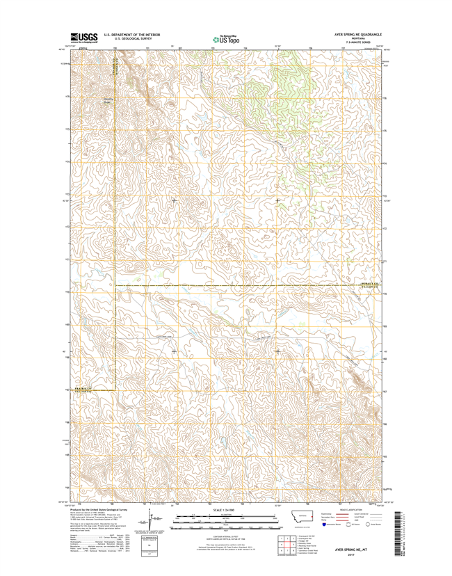 Ayer Spring NE Montana - 24k Topo Map