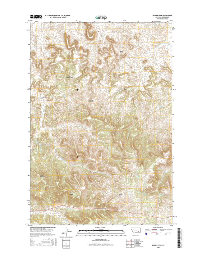 Badger Peak Montana - 24k Topo Map