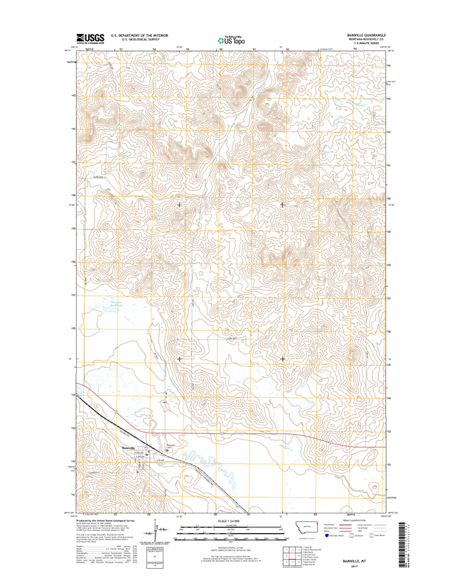 Bainville Montana - 24k Topo Map